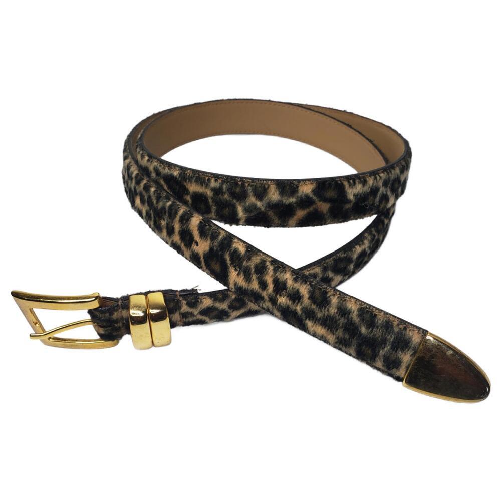 Women's Sz XL Cheetah Print Faux Fur Belt w/ Gold Accent